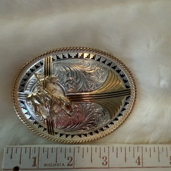Vtg Montana Silversmiths End of the Trail Belt Buckle - Picture 2 of 4